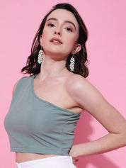 KOTTY Basics One Shoulder Fitted Crop Top