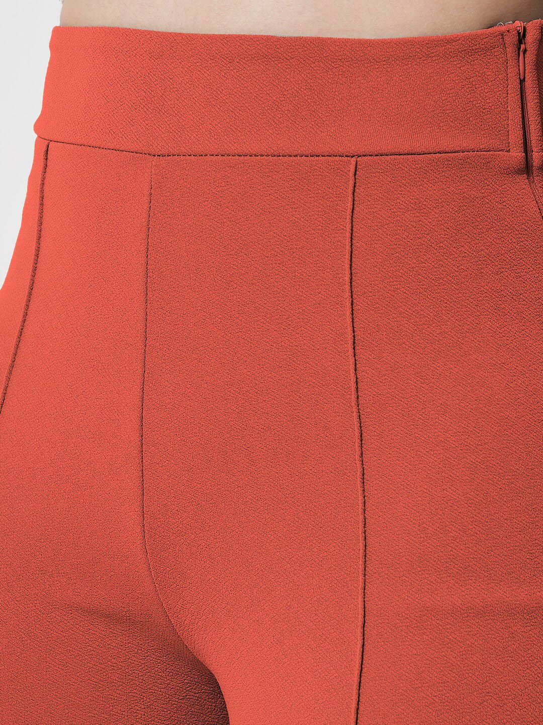 Kotty Women Relaxed Straight Fit High-Rise Easy Wash Parallel Trousers