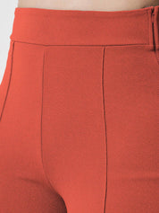 Kotty Women Relaxed Straight Fit High-Rise Easy Wash Parallel Trousers