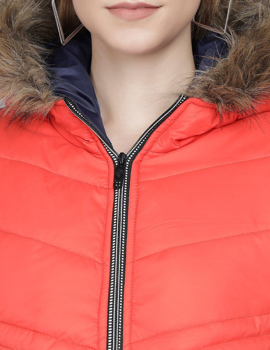 Kotty Women Orange Lightweight Longline Parka Jacket