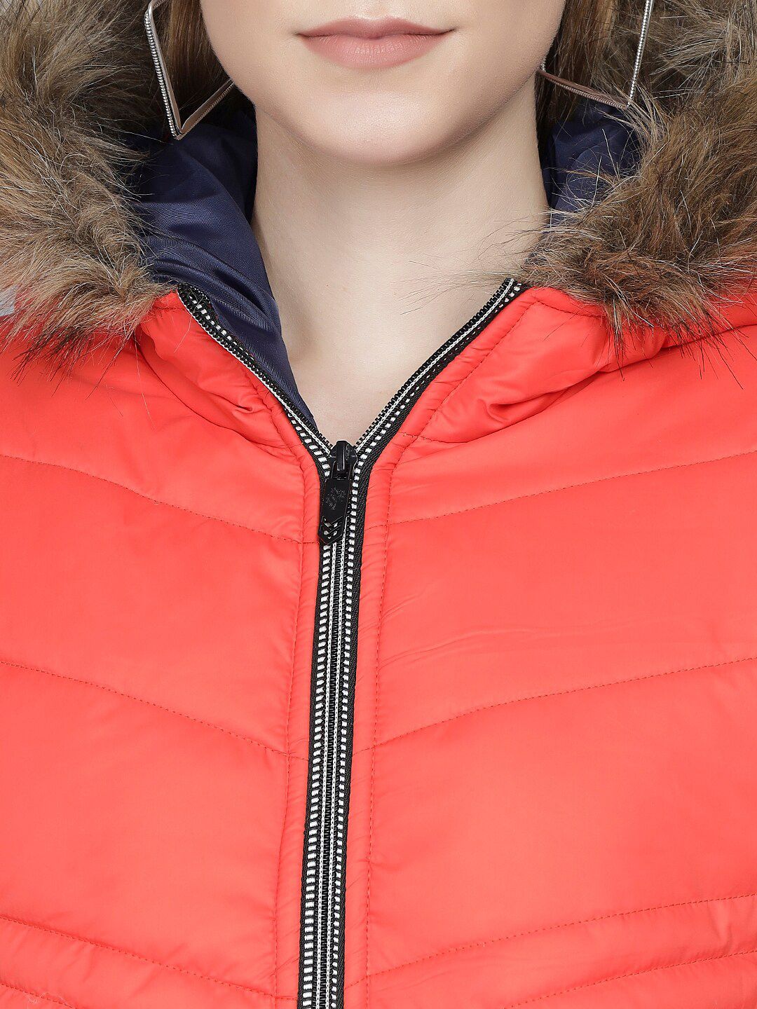 Kotty Women Orange Lightweight Longline Parka Jacket
