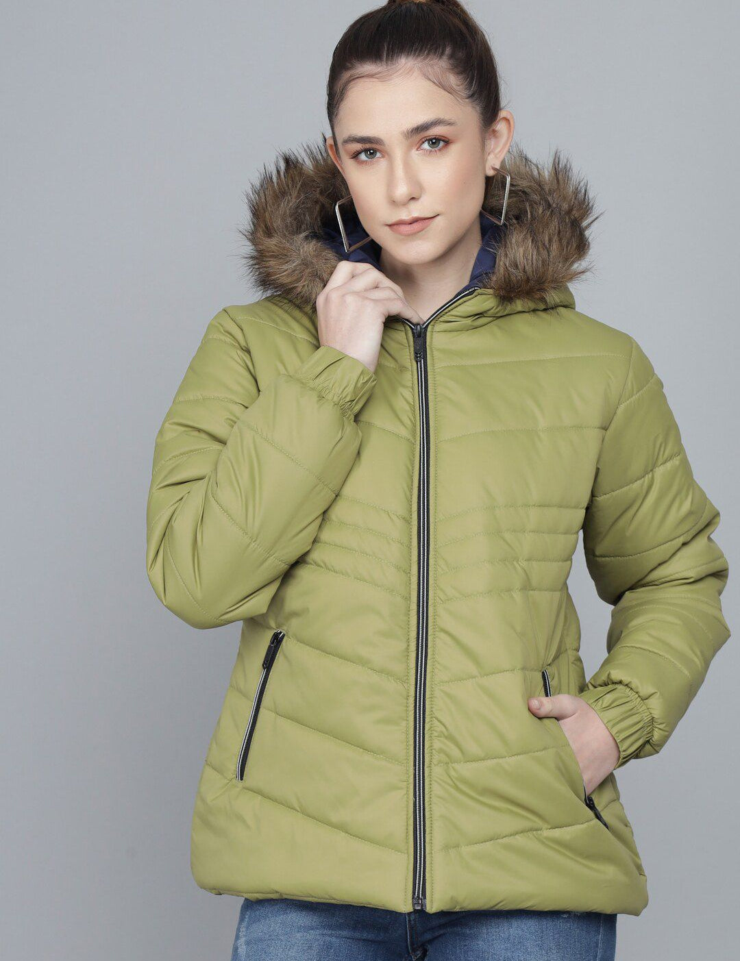 Kotty Women Green Lightweight Parka Jacket