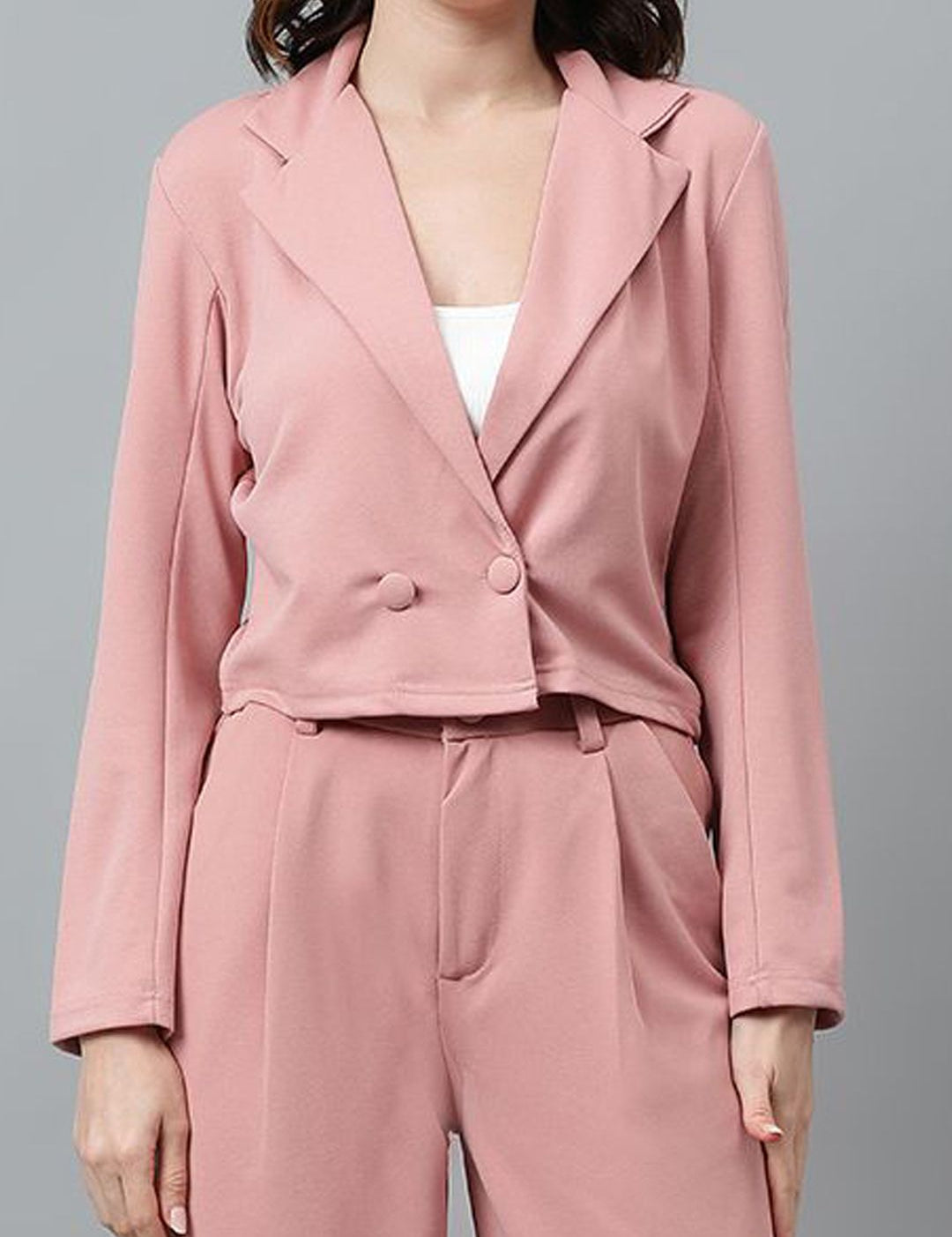 Kotty Women Colourblocked Notched Shirt With Trouser