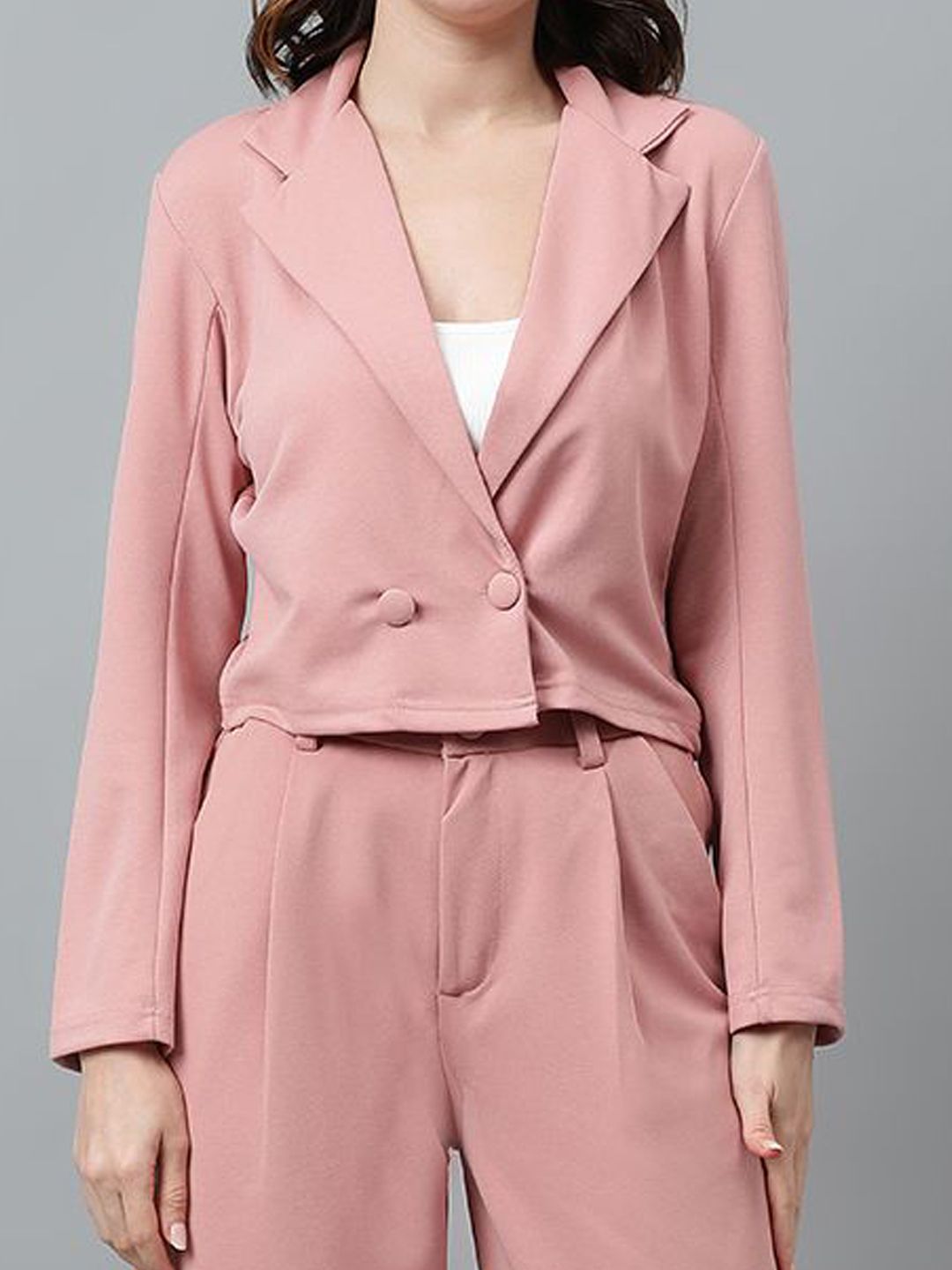 Kotty Women Colourblocked Notched Shirt With Trouser