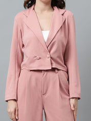 Kotty Women Colourblocked Notched Shirt With Trouser