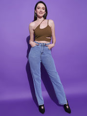 Kotty Women Solid One Shoulder Top