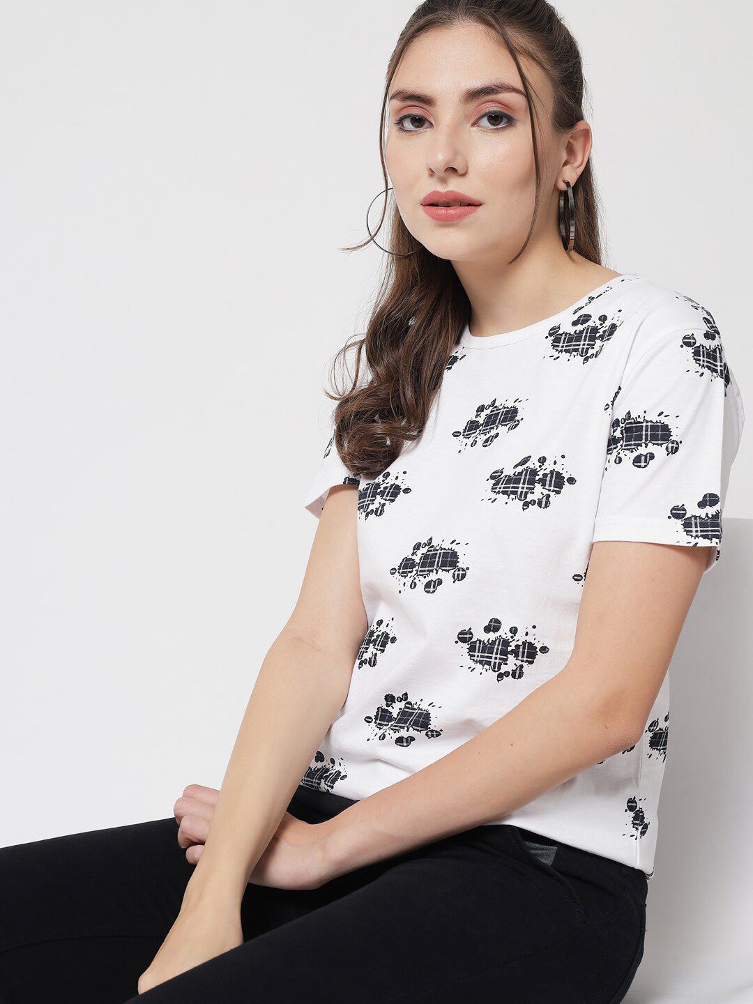 Kotty Women White Printed T-shirt