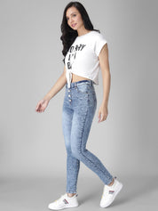 Kotty Women Blue Skinny Fit High-Rise Clean Look Jeans