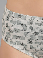 Kotty Women White & Grey Printed Hipster Briefs KTTWOMENSPANTY375