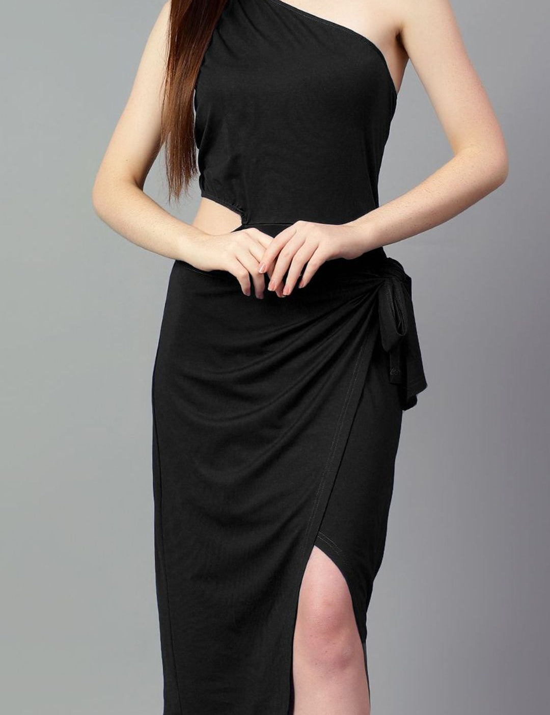Kotty One Shoulder Sheath Midi Dress