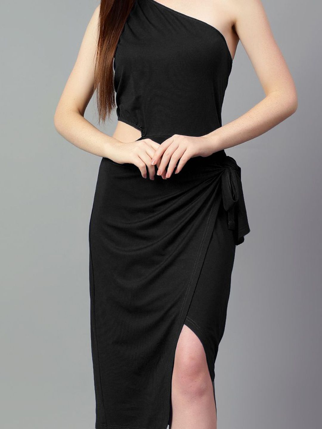 Kotty One Shoulder Sheath Midi Dress
