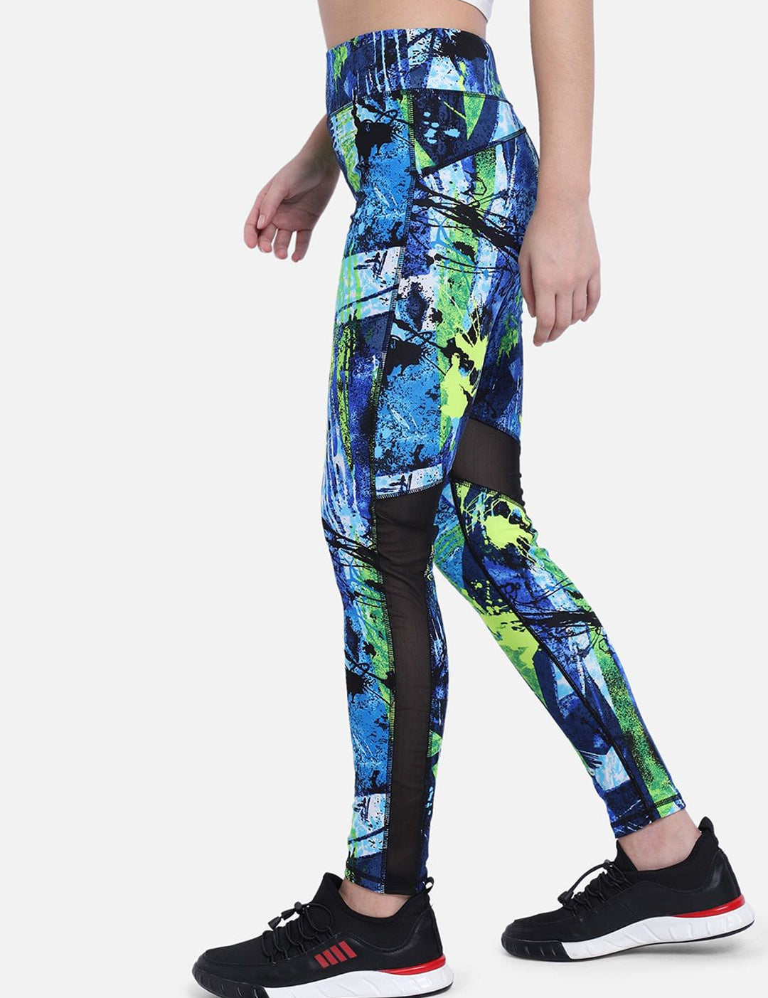 Kotty Women Blue & Green Printed Tights