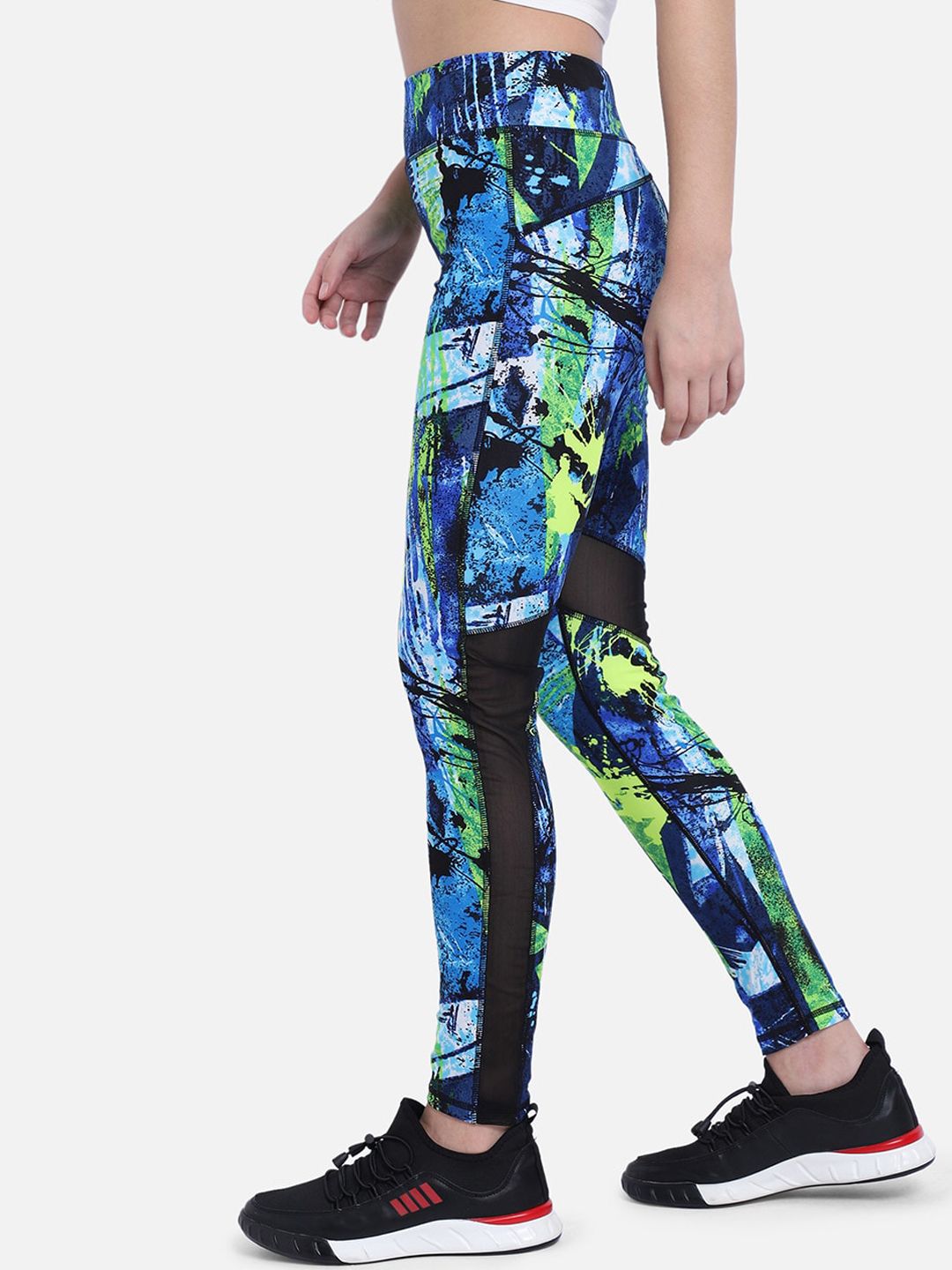 Kotty Women Blue & Green Printed Tights