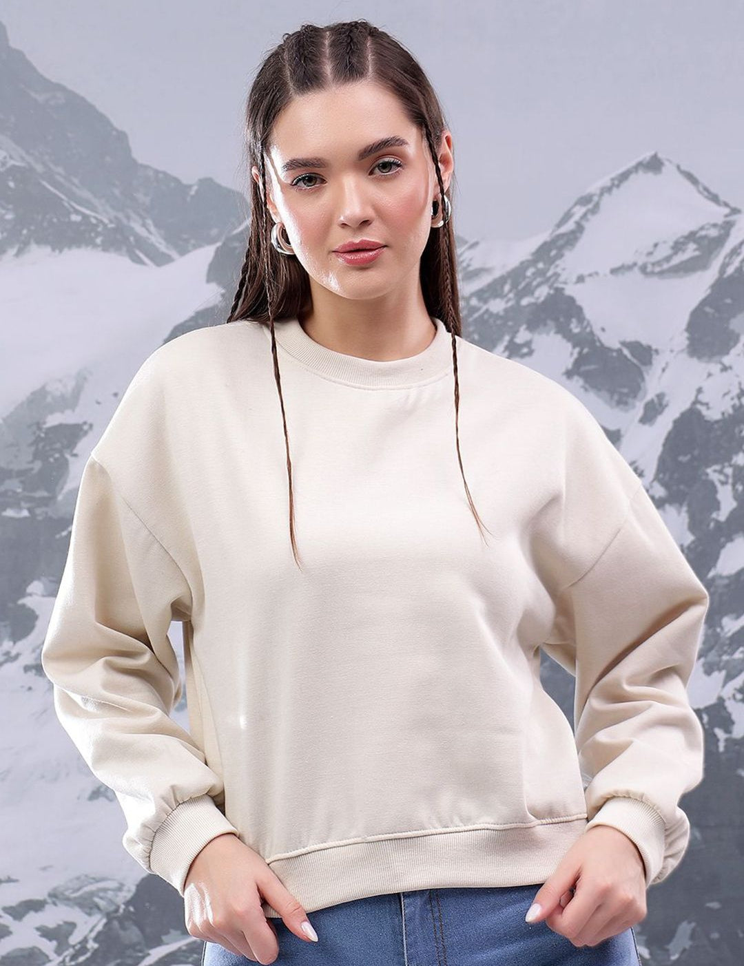 Kotty Women Round Neck Pullover Sweatshirt