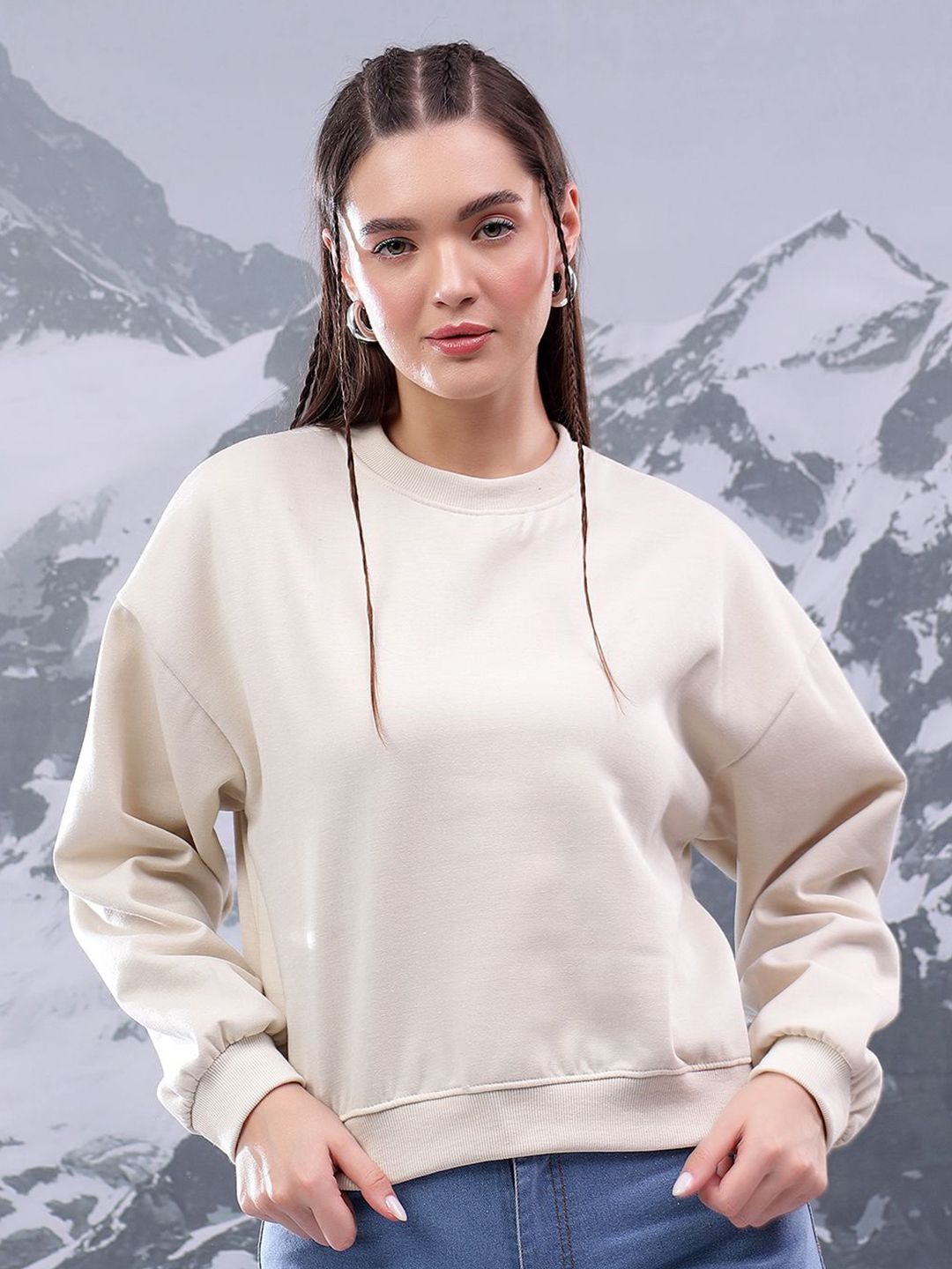 Kotty Women Round Neck Pullover Sweatshirt