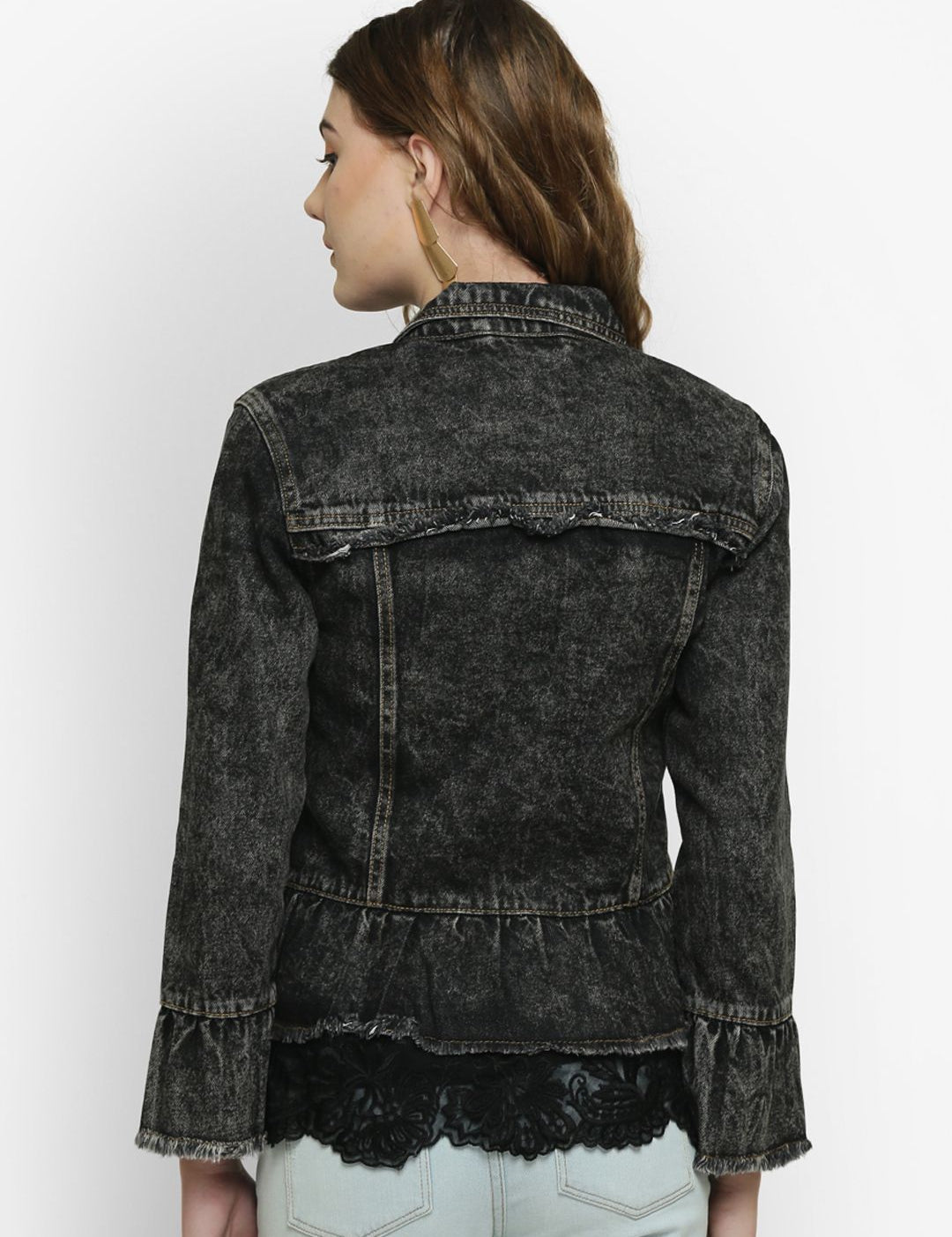 Kotty Women Black Solid Denim Jacket