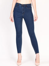 Kotty Women Navy Blue Skinny Fit High-Rise Clean Look Jeans