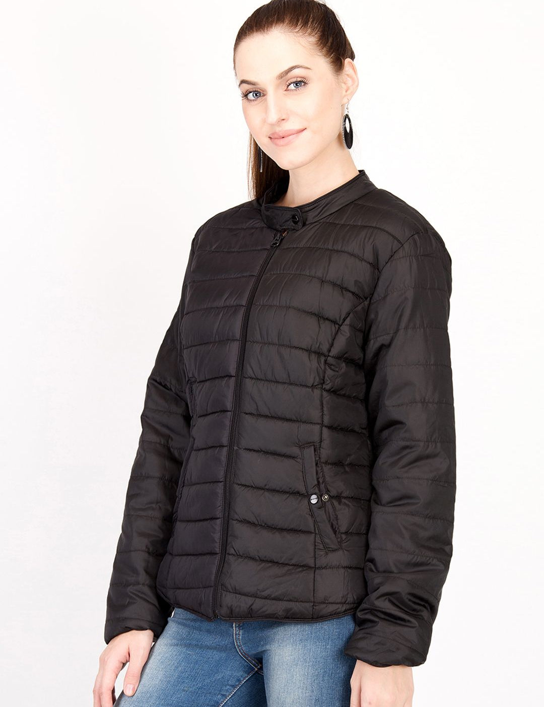 Kotty Women Black Solid Insulator Puffer Jacket