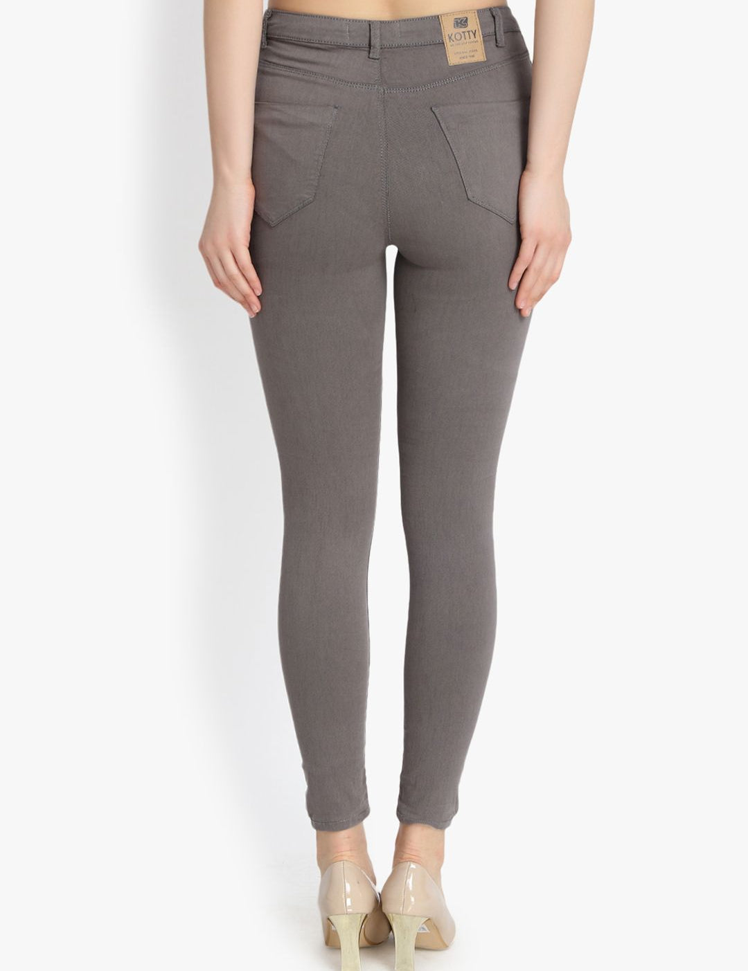 Kotty Women Grey Skinny Fit High-Rise Clean Look Stretchable Jeans