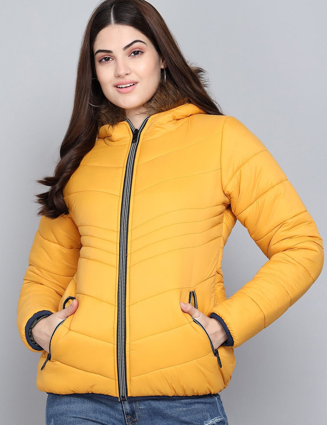 Kotty Women Yellow Outdoor Puffer Jacket
