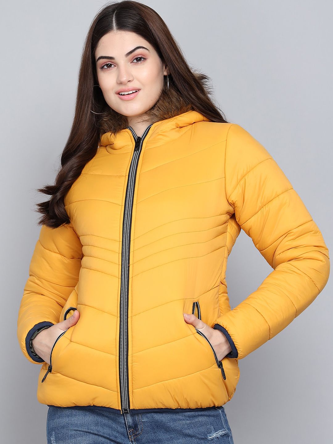 Kotty Women Yellow Outdoor Puffer Jacket