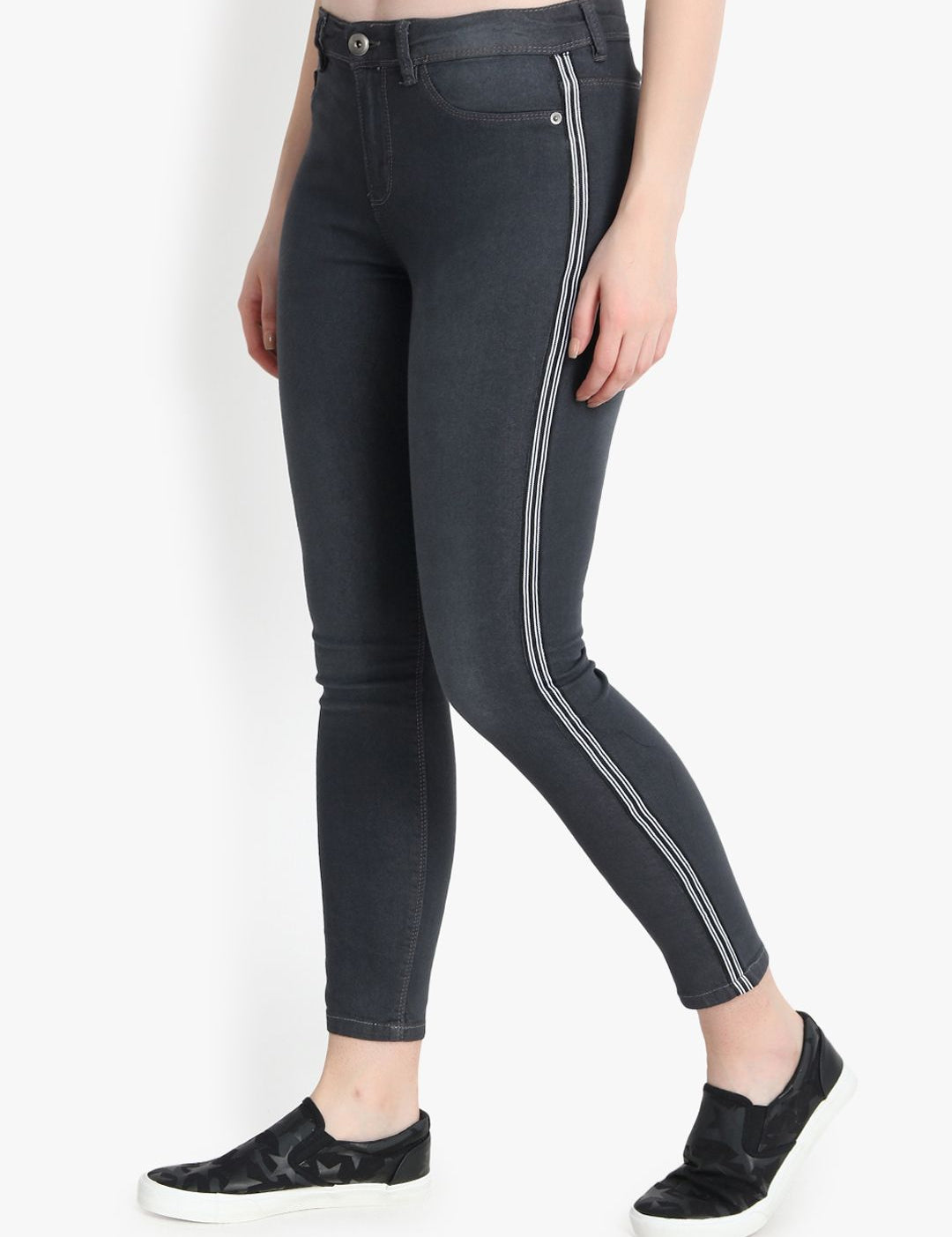 Kotty Women Grey Skinny Fit High-Rise Clean Look Jeans