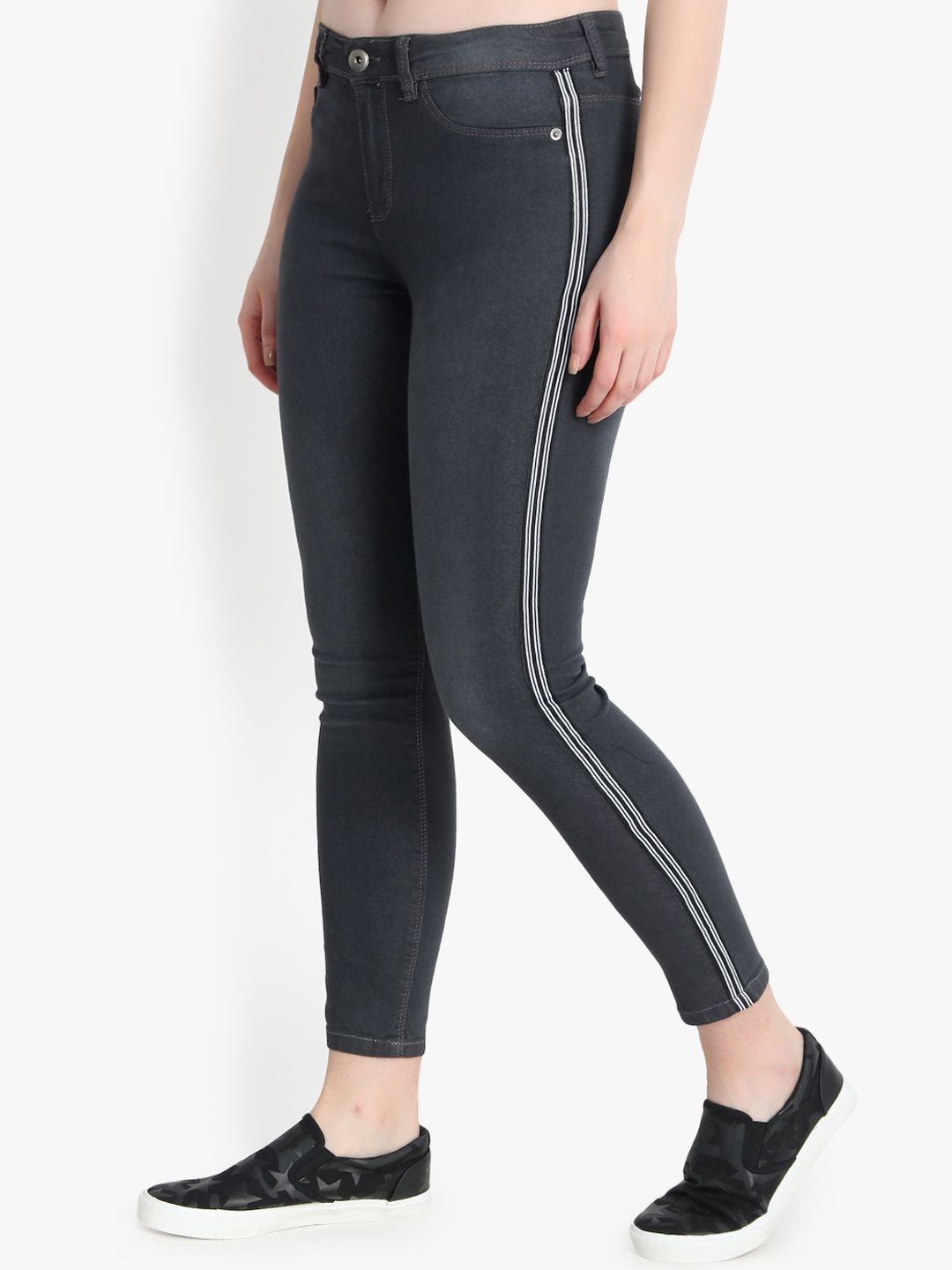 Kotty Women Grey Skinny Fit High-Rise Clean Look Jeans