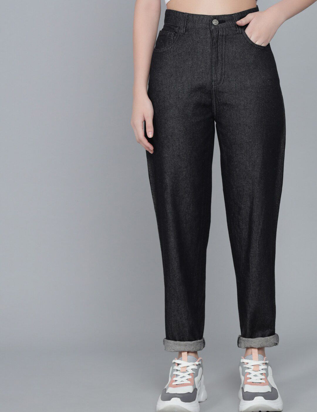 Kotty Women Black Clean Look High-Rise Stretchable Jeans