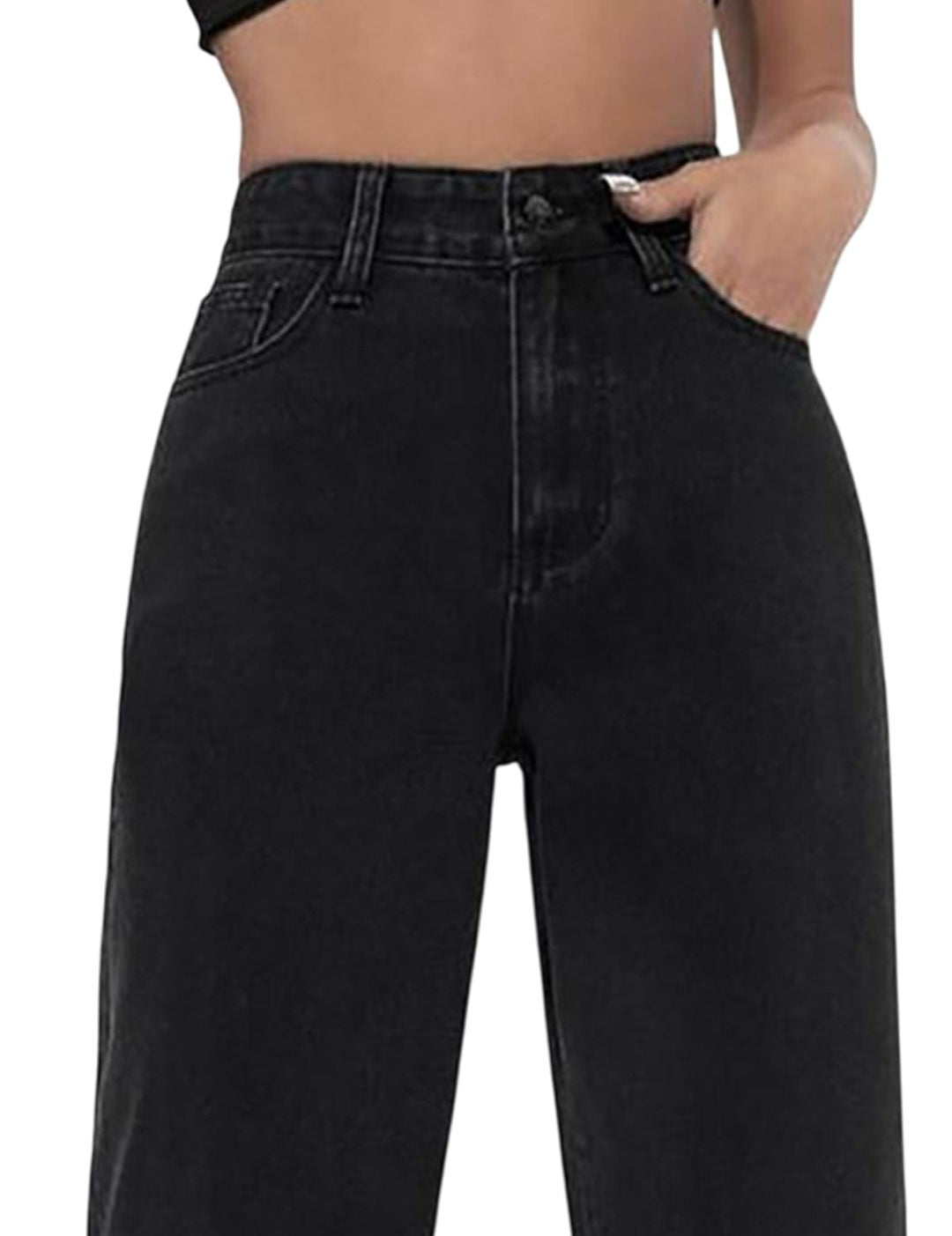Kotty Women Wide Leg High-Rise Stretchable Cotton Jeans