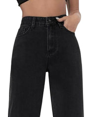 Kotty Women Wide Leg High-Rise Stretchable Cotton Jeans