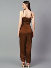 Kotty Women Solid Cowl Neck Basic Jumpsuit