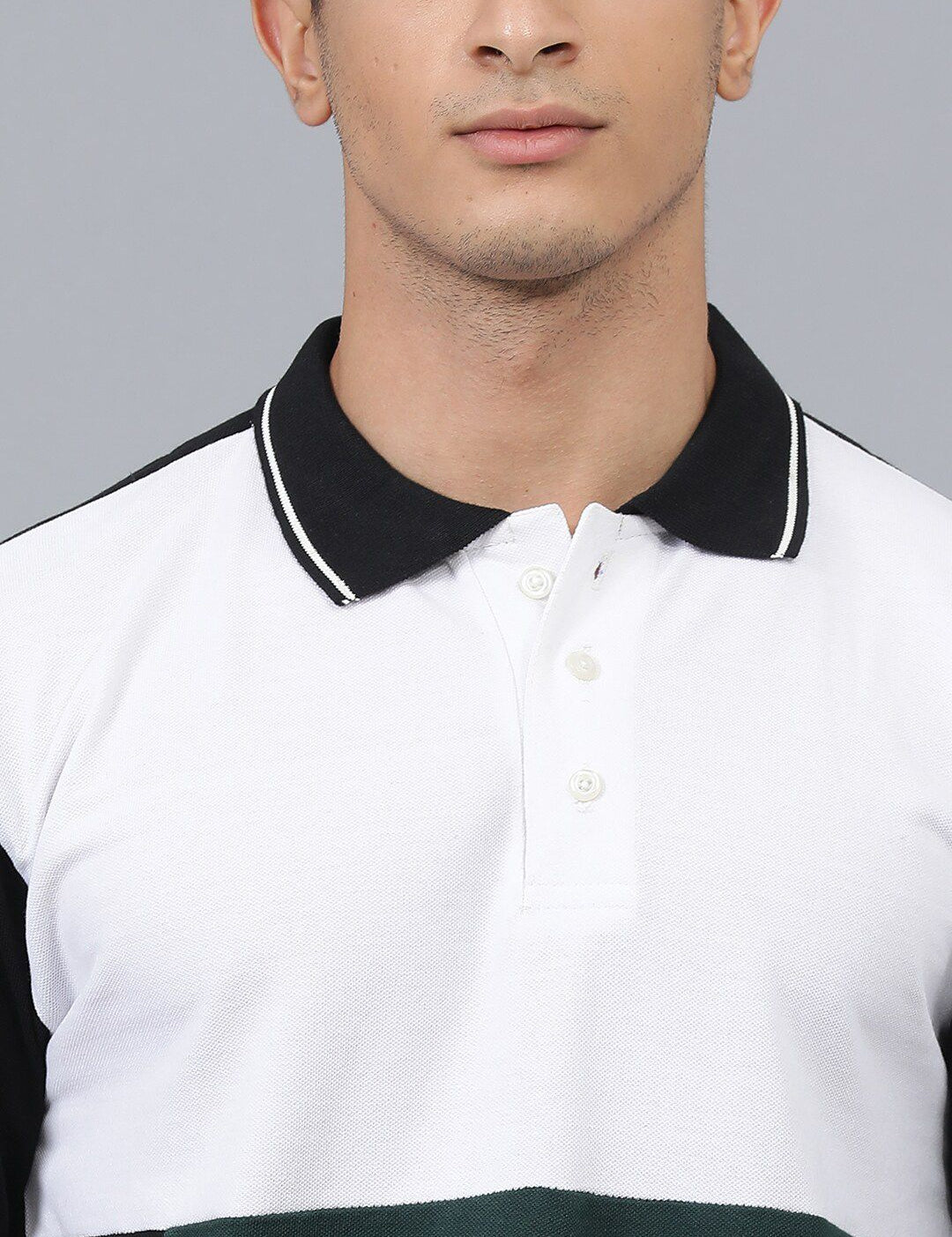 Kotty Colourblocked Polo Collar Cotton T-shirt