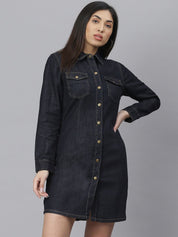 Kotty Women Blue Solid Shirt Dress