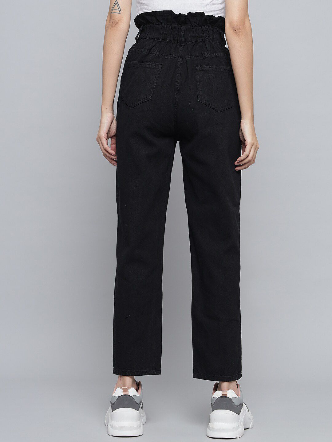 Kotty Women Black Jean Boyfriend Fit High-Rise Stretchable Jeans