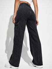 Kotty Women Black Jean Straight Fit High Rise Clean Look Stretchable Jeans