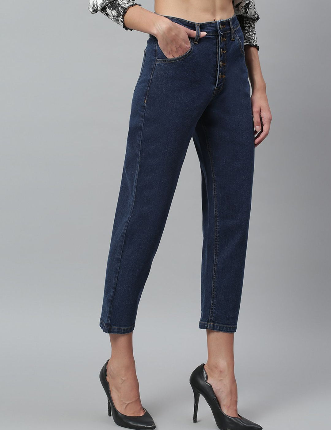 Kotty Women Blue Slim Fit High-Rise Clean Look Stretchable Jeans