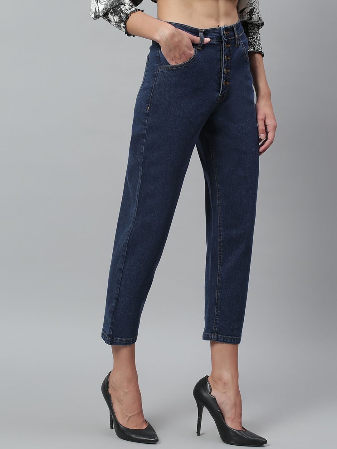 Kotty Women Blue Slim Fit High-Rise Clean Look Stretchable Jeans