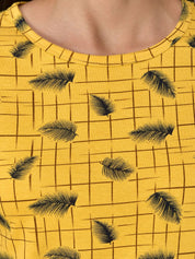 Kotty Women Yellow & Black Printed Night Suit