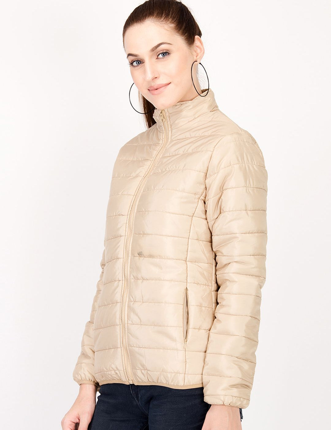 Kotty Women Beige Solid Insulator Puffer Jacket