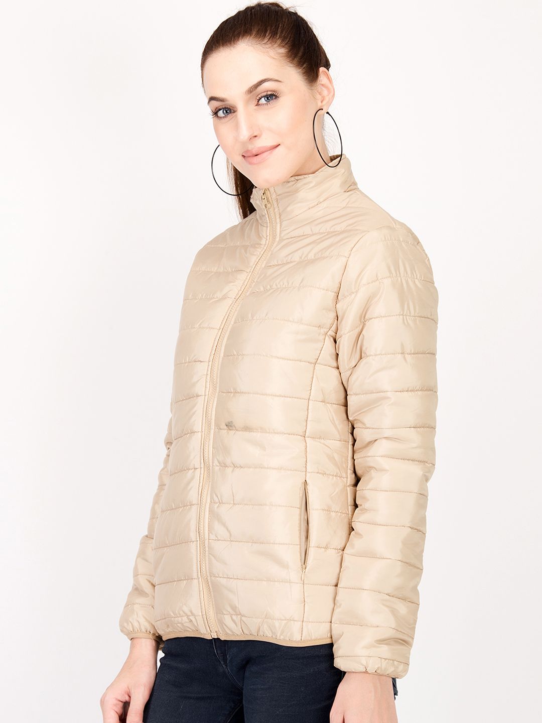 Kotty Women Beige Solid Insulator Puffer Jacket