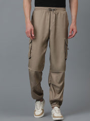 Kotty Men Relaxed Low-Rise Easy Wash Cargos Trousers