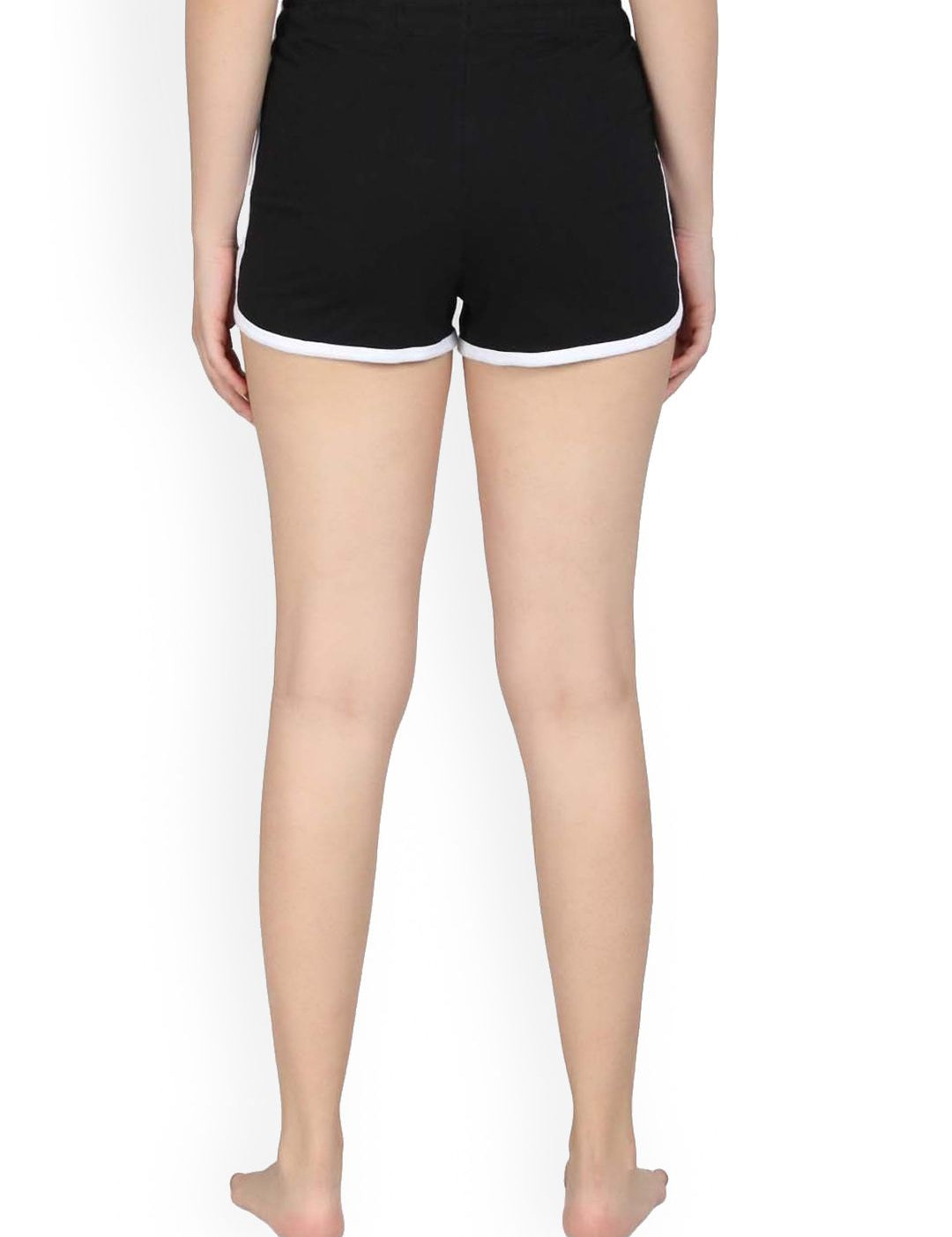 Kotty Women Black Solid Lounge Shorts KTTSLEEPSHORTS207