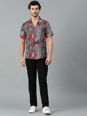 Kotty Men Conversational Scarf Printed Casual Shirt