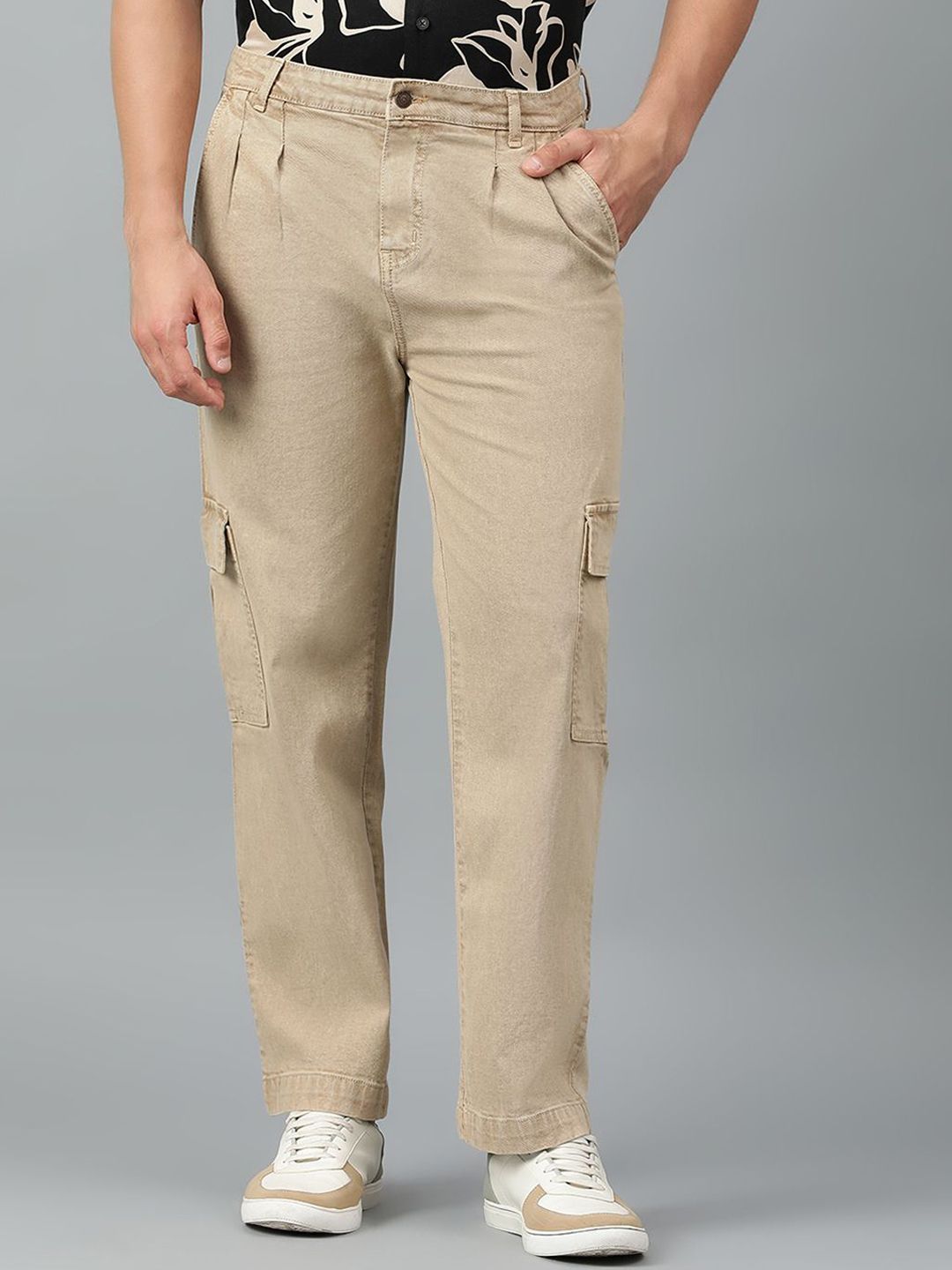 Kotty Men Low-Rise Stretchable Cargo Jeans