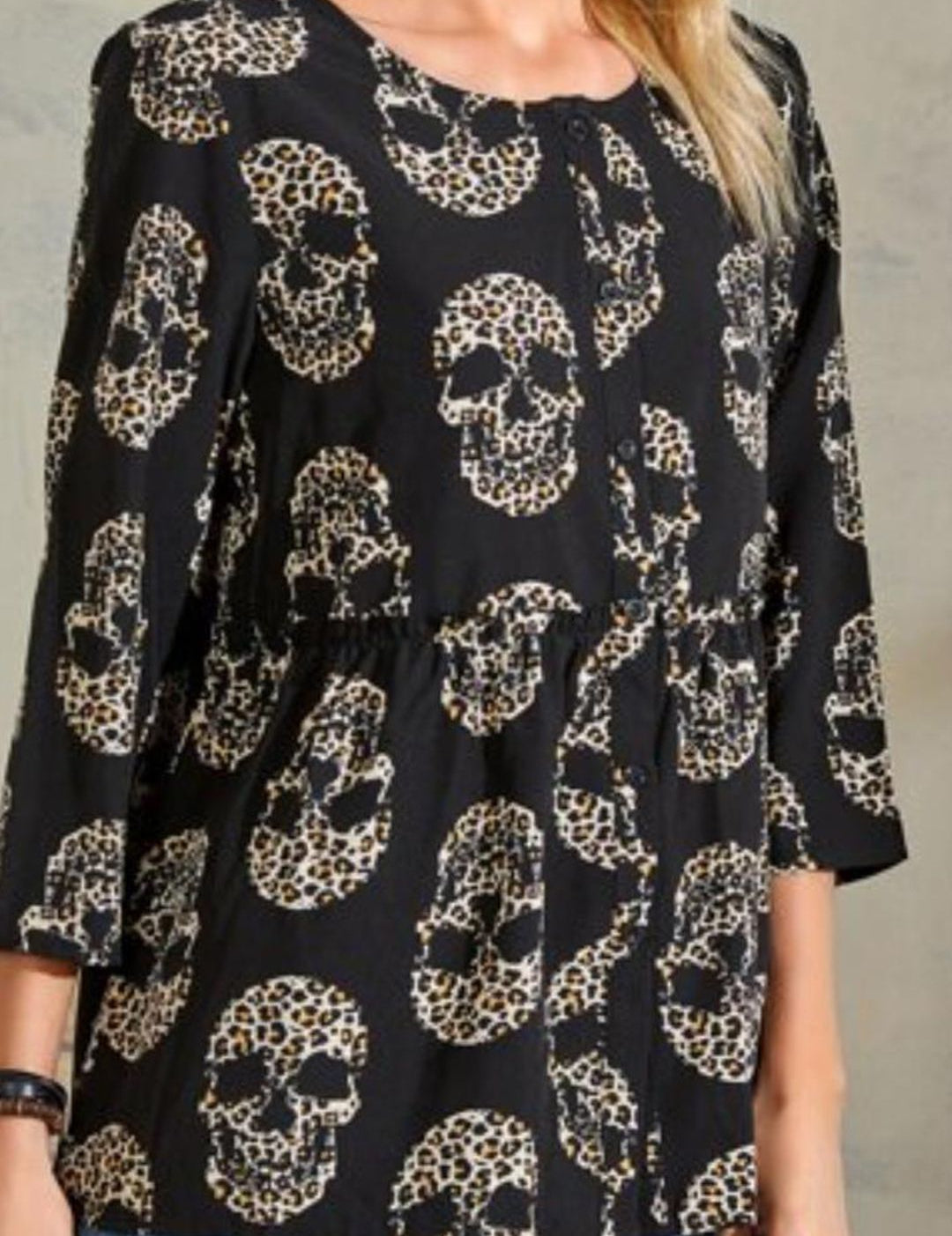 Kotty Print Crepe A-Line Top