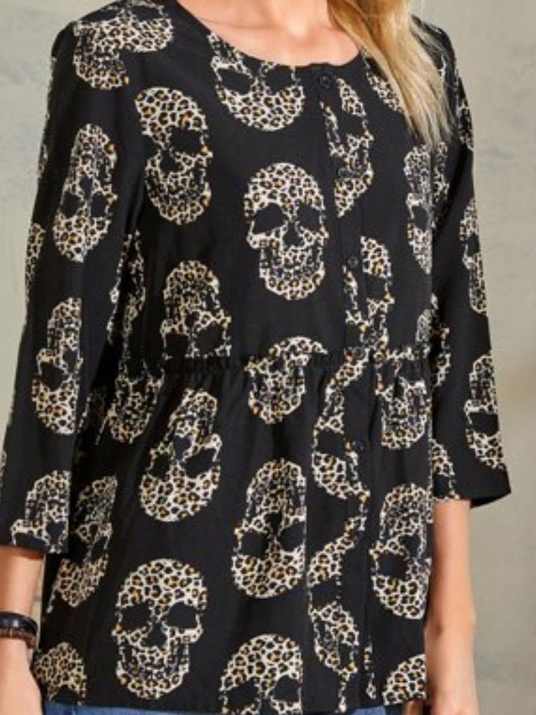 Kotty Print Crepe A-Line Top