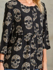 Kotty Print Crepe A-Line Top