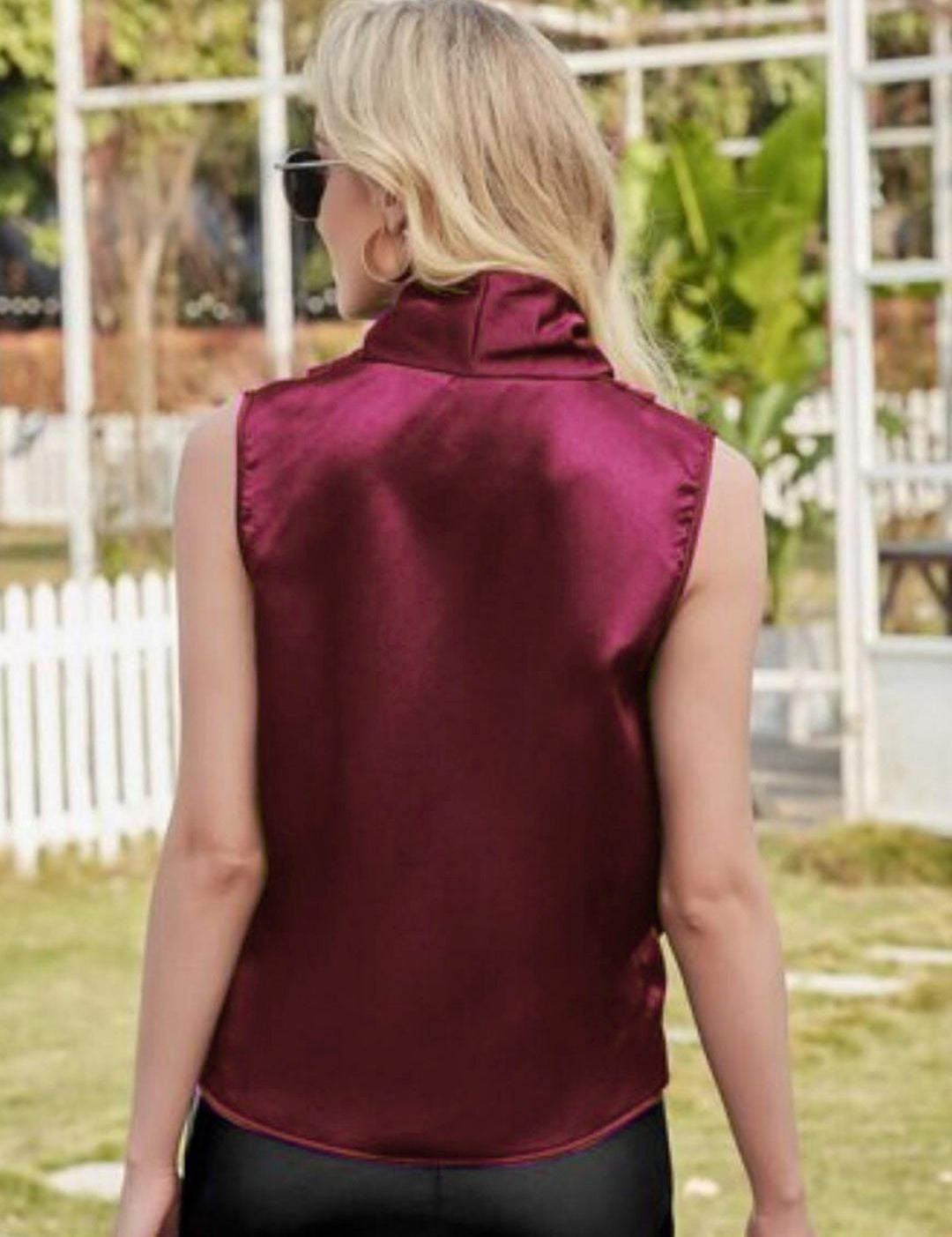 Kotty V-Neck Satin Wrap Top