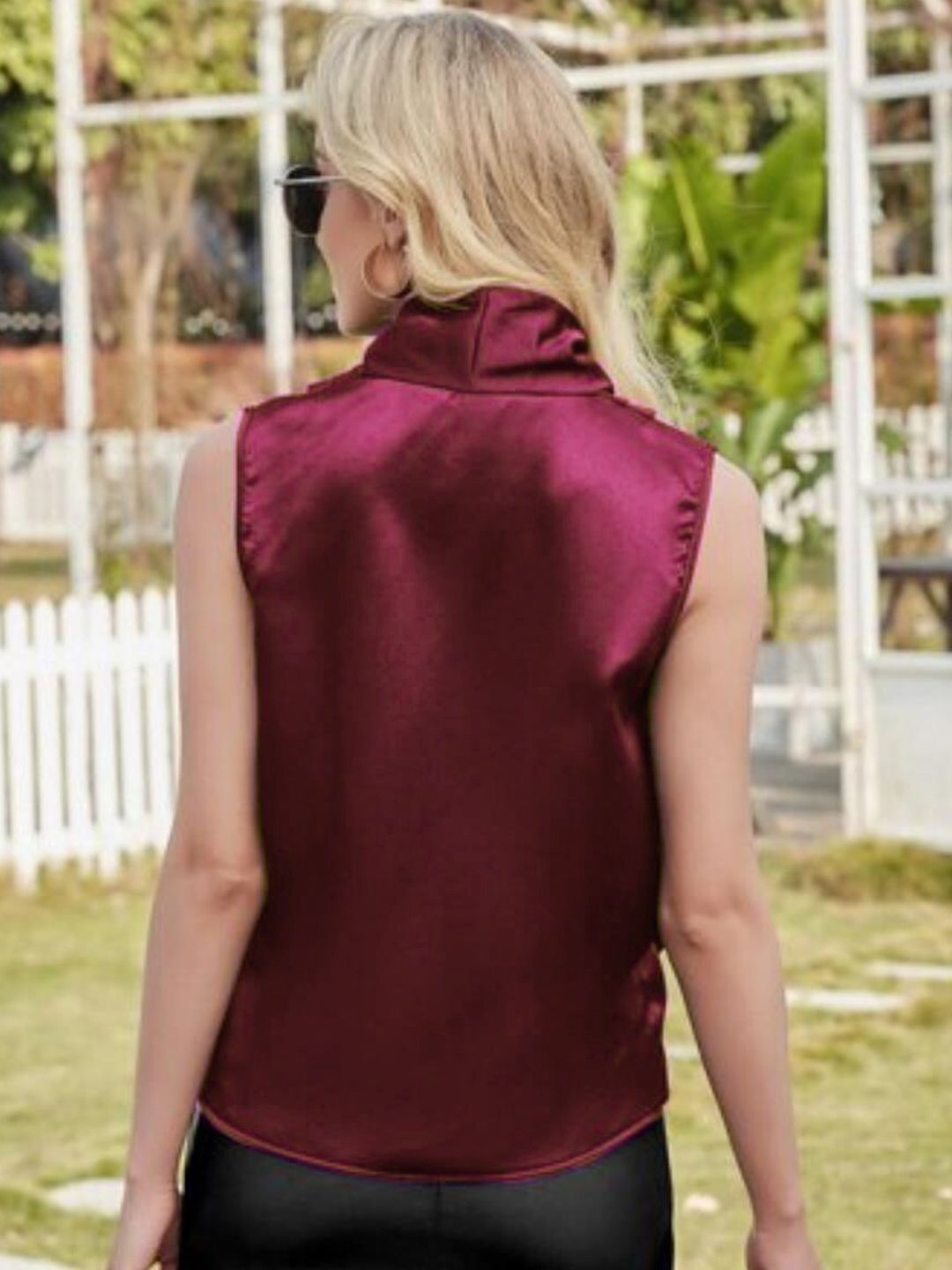 Kotty V-Neck Satin Wrap Top