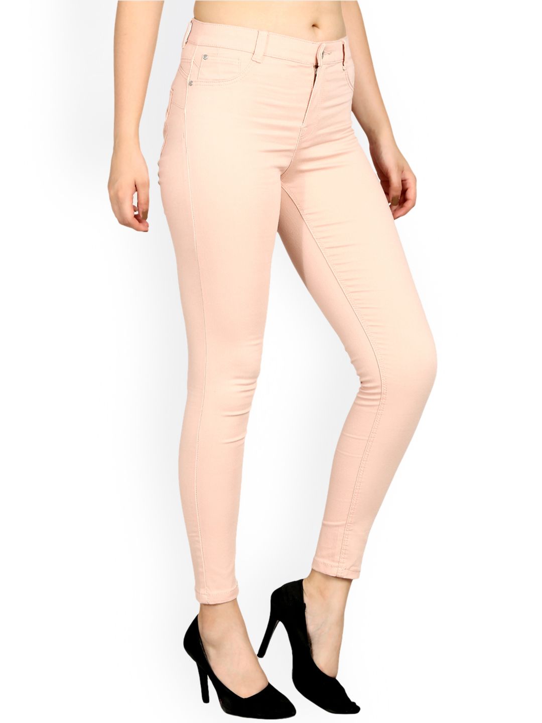 Kotty Women Pink Skinny Fit High-Rise Clean Look Jeans